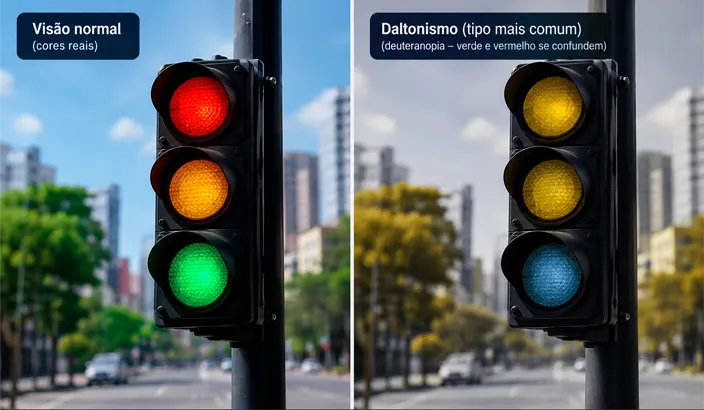 daltonismo-Comparação-de-visão-no-semáforo